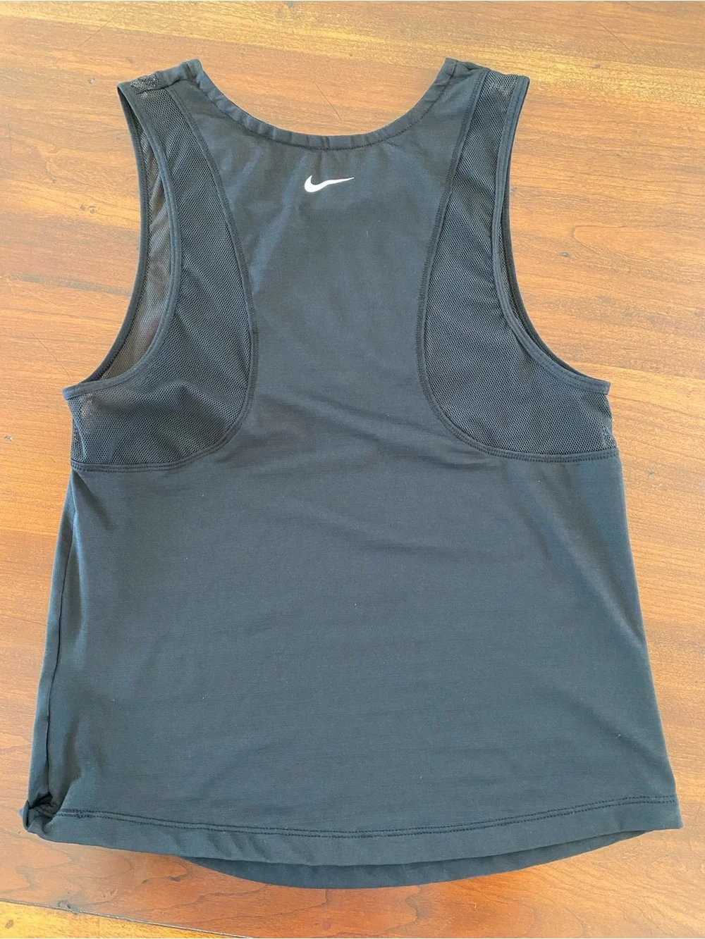 Nike Black Sleeveless lightweight Athletic Tank with White Logo small